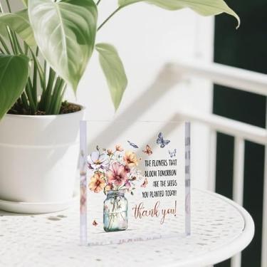 Imagem de Presente de professor, presente de agradecimento, placas e placas decorativas de mesa de acrílico, presente ideal para amigos e familiares, adequado para aniversário, formatura, dia das bruxas e Natal