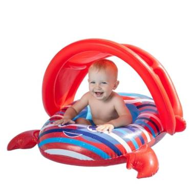 Imagem de Bote Infantil Caranguejo em PVC Bebê Crianças 6-18 Meses, para Piscina e Praia, 540g (VERMELHO)