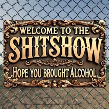 Imagem de Placa ativa de metal, arte de parede de alumínio rústico e placa de metal - 20 x 30 cm, vintage, decoração interna e externa para casa, escritório, café, quintal e jardim