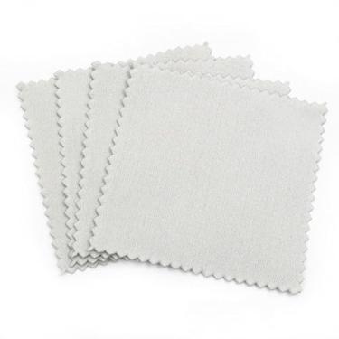 Imagem de [10 peças/15G] 50 peças/pacote de pano de polimento prata cinza - limpeza de joias de camurça premium para prata esterlina | polimento protetor - presente essencial para cuidados com joias