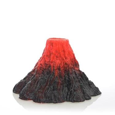Imagem de Decoração de aquário de peixes - Decorações para pequenos aquários de peixes para caverna esconderijo de ciclídeos Betta (vermelho vulcão)