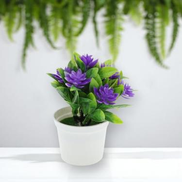 Imagem de Generic 1 vaso de flores artificiais de plástico roxo 14 x 12 x 16 cm