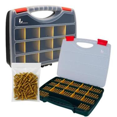 Imagem de Kit 1000 Parafuso Madeira 3,5mm Philips Maleta Divisórias - STORE SHAR