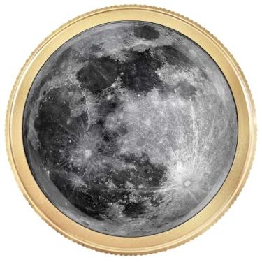 Imagem de Artinhand Pacote com 4 maçanetas de armário de cozinha Moon maçanetas redondas de alumínio dourado serrilhadas de orifício único puxadores de porta de armário de ferragens