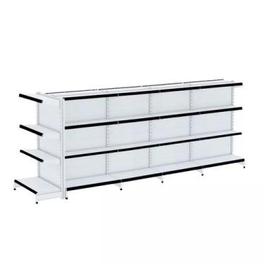 Imagem de Gondola Centro 137 Fit Ate 4 Metros 1 Ponta Branco 36b Pe Preto - AMAP