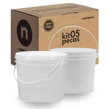 Imagem de Balde Para Acai 1.8L Branco 5 Pçs