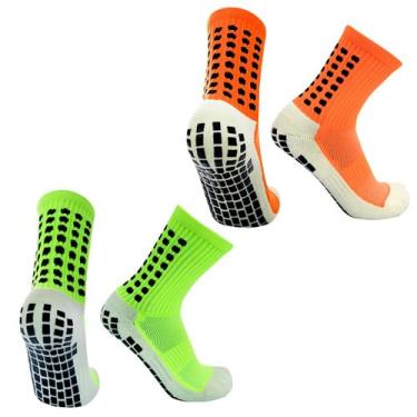 Imagem de Kit 2 Pares Meia Esportiva Antiderrapante Futebol Pro Socks Tipo Truso
