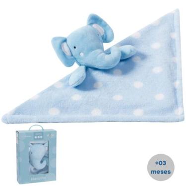 Imagem de Naninha Bebê Pelúcia de Apego Macia Safári Elefante Rosa, Azul, Cinza 