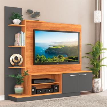 Imagem de Estante para Home Theater e TV até 55 Polegadas Havana 2 PT Cinamomo e Grafite