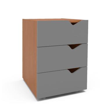 Imagem de Gaveteiro Porto 3 Gavetas Freijó e Cinza