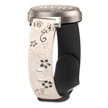 Imagem de Pulseira floral compatível com Garmin Lily 2, pulseira esportiva feminina fofa de silicone macio de 14 mm de liberação rápida para relógio inteligente Lily 2 Active/2 Classic Smart Watch