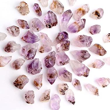 Imagem de URMIBDAI Cheio de textura natural roxa ametista cristal quartzo pedra pedras preciosas ásperas pontos minerais acessórios para fazer joias decoração de jardim (cor: Ametista longa 1 - 3 cm, tamanho