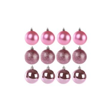 Imagem de Kit com 6 Bolas de Natal, Vermelhas, Polipropileno, 4cm de Diâmetro, Decoração para Árvore, Guirlanda e Arranjos