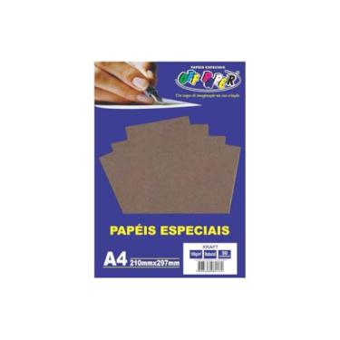 Imagem de Kit Papel Kraft Natural A4 180g 50 Folhas Off Paper 00475