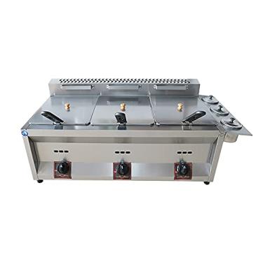Imagem de Fritadeira comercial a gás GLP 20L 30L, fritadeira de frango, fritadeira para batatas fritas, restaurante, casa, cozinha