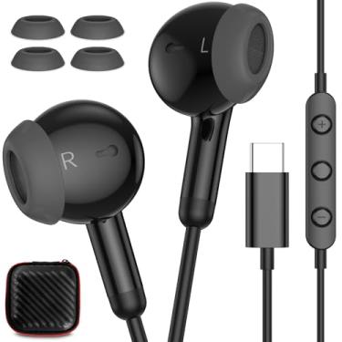 Imagem de Fones de ouvido com fio USB C para iPhone 17 Pro Max 16 Plus 15 16e, fone de ouvido intra-auricular tipo C com cancelamento de ruído para Samsung Galaxy A17 A16 S25 FE S24 S23, fone de ouvido estéreo