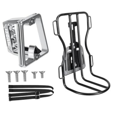 Imagem de menolana Bagageiro dianteiro para bicicleta, leve, em liga de alumínio, para equipamentos de ciclismo, bagagem e compras em longas distâncias.