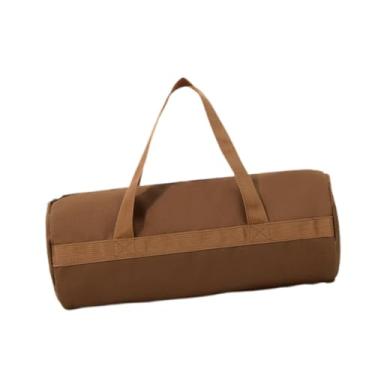 Imagem de UGPLM Bolsa organizadora de lona para estacas de barraca, grampos de fixação no solo, com alças, para ferramentas de camping e equipamentos de trilha, Marrom