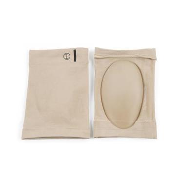 Imagem de Meia Palmilha Ortopédica em Lycra e Gel de Sílica, Suporte para Fascite Plantar, Bege, 7,5x11cm, Par para Alívio de Dores nos Pés