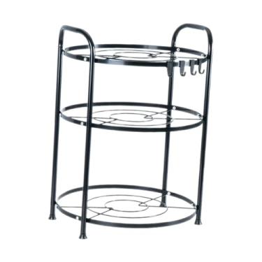 Imagem de WeiLaiKeQi Organizador de panelas e frigideiras, solução de armazenamento, metal multicamadas, redondo, para armário, panelas e escorredor de, 3 Níveis