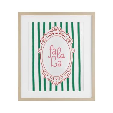 Imagem de Stupell Industries 'Fa La La Ornate Border', Impressão emoldurada sob vidro, marrom, 13 x 16