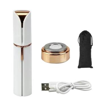 Imagem de Removedor de Pelos Faciais para Mulheres Recarregável Afeitador Elétrico Facial Senhoras Sem Dor 1 x Cabeça Reposição Incluída Trimer Cabelo Instantâneo e Esforço Bochechas Queixo Braços Alimentado po