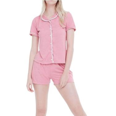 Imagem de Pijama Americano Feminino Curto Bella Notte 10011005 Rosa - BELA NOTTE