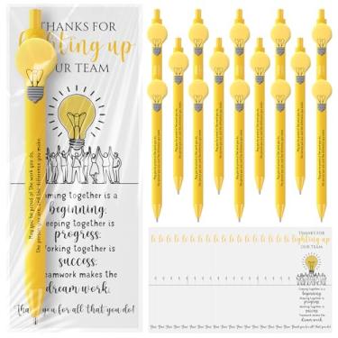Imagem de Qilery 50 conjuntos de presentes de agradecimento de funcionários a granel para colegas de trabalho presente de agradecimento de funcionários caneta esferográfica inspiradora com cartões de