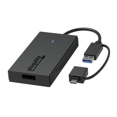 Imagem de Plugable Adaptador USB C para DisplayPort, adaptador de vídeo universal para USB 3.0 e USB-C Macs e Windows, estenda um monitor DisplayPort até 1080 p@60 Hz