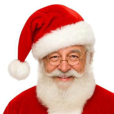 Imagem de Gorro Papai Noel Touca Natalina Para Fantasia De Natal Veludo e Pelucia