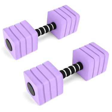 Imagem de Halteres para exercícios aquáticos, 2 pesos de água de espuma, halteres para equipamentos de ginástica aeróbica, conjunto de halteres para perda de peso em hidroginástica, fitness na piscina