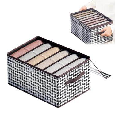 Imagem de 1 unidade de Caixa Armazenamento Plegável para Gaveta com Alças Cesta Roupas Multifuncional Organizador Armário Residencial Cesto Têxtil Empilhável Co