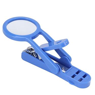 Imagem de Cryfokt Lupa Cortador de Unhas de Aço Inoxidável para Fácil Corte de Unhas Com Visão Clara para Idosos, 1 X Cortador de (Azul)