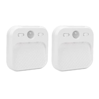 Imagem de WALFRONT 2 Pces Sensor de Movimento Luz Noturna Interior Recarregável Regulável Com Função Temporizador Recarregável Led Lâmpadas da Escada