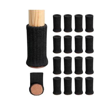 Imagem de 16 PCS Meias de Pé Cadeira Alta Elasticidade Conjunto Capa Protetora Piso Móveis com Almofada Feltro Tecido -Deslizante Elásticas Reutilizáveis para C