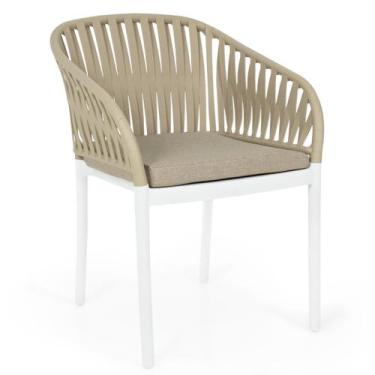 Imagem de Cadeira Estofada Design Riva em Polipropileno - Branco/Nude - Magazine