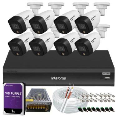 Imagem de Kit 8 Cameras de Segurança Intelbras 1220b Full Color 1080p Dvr Imhdx 