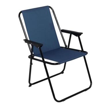 Imagem de Cadeira de Praia Alta Dobrável de Ferro Spring Piscina (Azul Marinho)