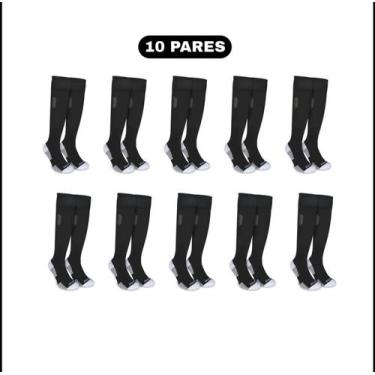 Imagem de kit 10 Pares De Meiões de Futebol Hoahi Cano Longo Sport Original Pret