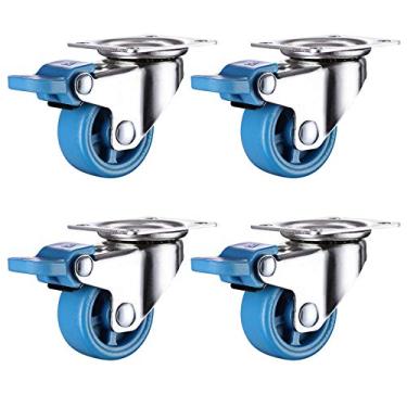 Imagem de Rodas de rodízio resistentes de 10 cm - Rodas giratórias de móveis para carrinhos e vasos de flores, rodízios de substituição de nylon duráveis para facilitar o movimento e a mobilidade