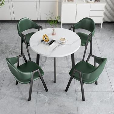 Imagem de Conjunto de mesa e cadeira de clube de recepção de escritório, conjuntos de mesa de negociação para sala de conferências, mesa de centro e cadeira de lazer, conjunto de mesa de jantar para 4 (cor: 13