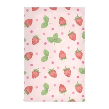 Imagem de Burbuja Toalhas de cozinha de morango, 1 pacote, panos de prato absorventes reutilizáveis de microfibra para secagem e limpeza, 45 x 71 cm