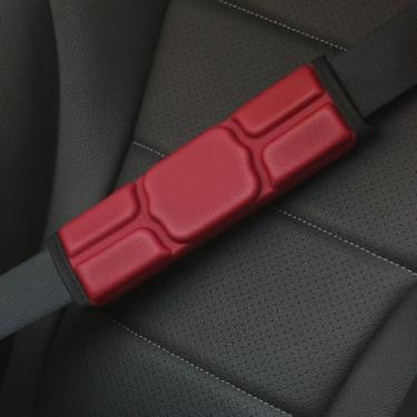 Imagem de Bielpord Capa de cinto de segurança, capas de cinto de segurança fofas Kawaii Animal Capybara para crianças, almofada macia para cinto de segurança, almofadas de alça de assento de carro vermelhas