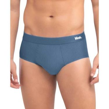 Imagem de Cueca Slip Mash Microfibra Risca de Giz Adulto 45.01, Azul, GG