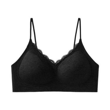 Imagem de Sutiã Sem Fio De Renda Para Mulheres, Estilo Colete Com Alças Finas, C