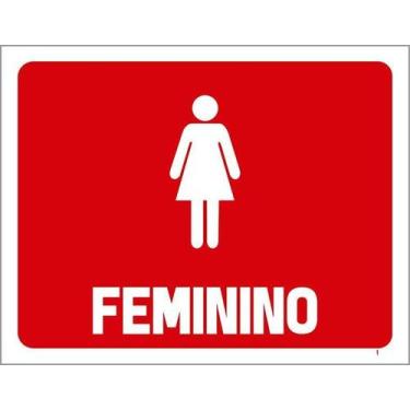 Imagem de Kit 10 Placa Acm Horizontal Banheiro Feminino 18X23 - Sinalizo