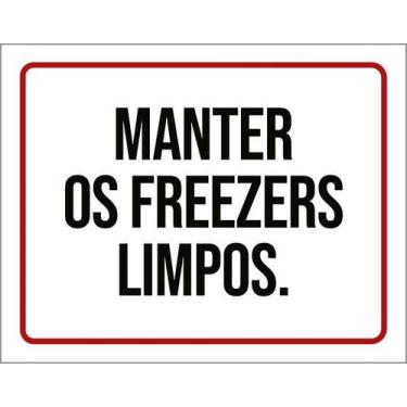 Imagem de Kit 10 Placa Acm Manter Os Freezers Limpos 18X23 - Sinalizo