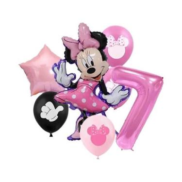 Imagem de Conjunto De Balões De Folha Minnie E Mickey Mouse 7 Peças Para Decoraç