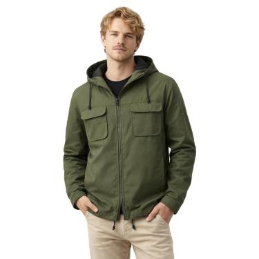 Imagem de Jaqueta Parka Masculina Forrada com Capuz Ajustável Inverno Casual-Masculino
