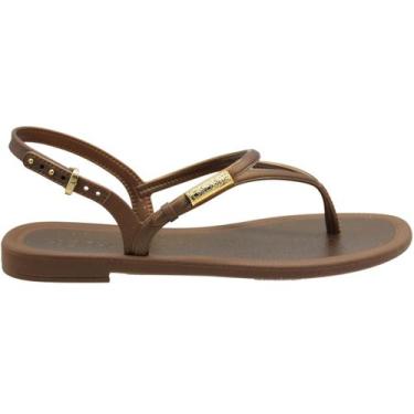 Imagem de Sandália de Dedo Grendha Delicadeza Feminina, Marrom, 35